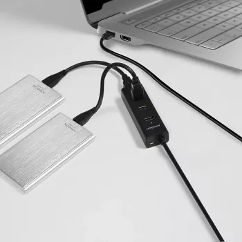 Axagon HUE-S2BL 4x USB 3.0 CHARGING Hub mit 1,2 m Kabel, Stromversorgung über Micro-USB