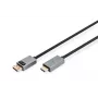 DIGITUS DP-zu-HDMI-Kabel mit LED 4K/30Hz, 2m Aluminiumgehäuse, vergoldet, unterstützt 4K30Hz