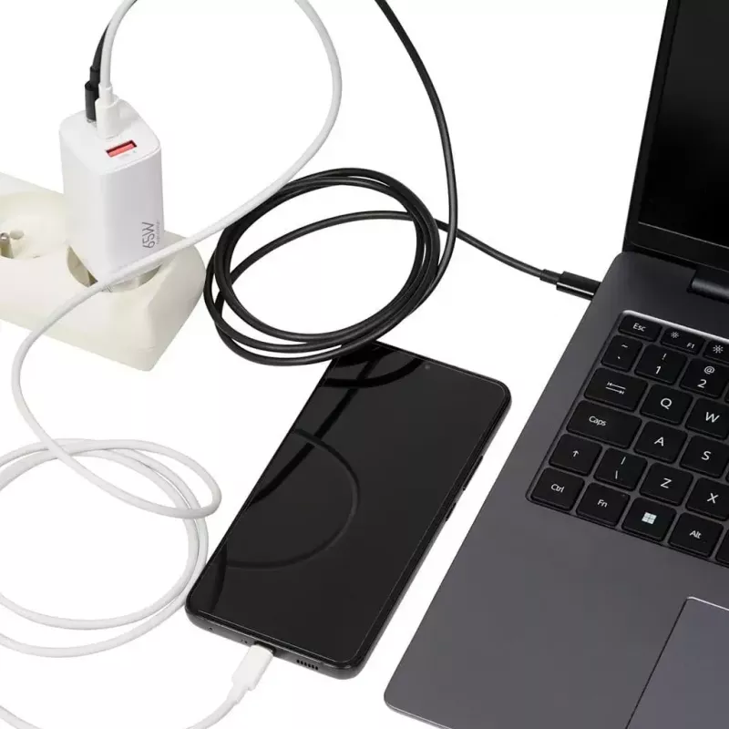 IBOX mobiles Ladegerät ILUC65W, 65W, 2x USB-C + 1x USB-A, weiß, 1,5 m Kabel