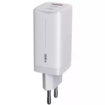 IBOX mobiles Ladegerät ILUC65W, 65W, 2x USB-C + 1x USB-A, weiß, 1,5 m Kabel