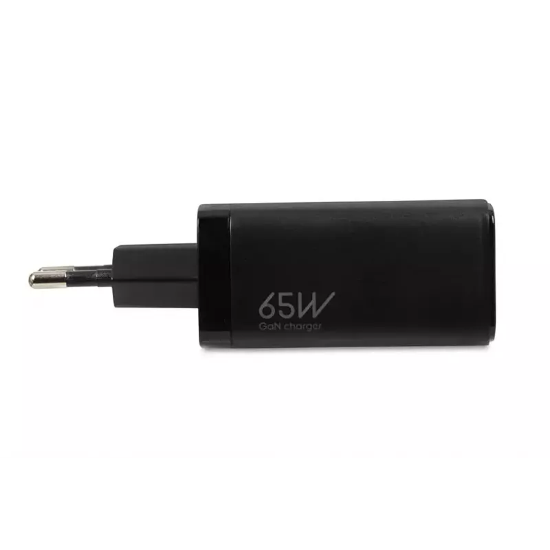AC-Ladegerät für Mobilgeräte IBOX ILUC65B — 65 W, 3x USB (2x USB‑A Gen1, 1x USB‑C), schwarz, 100–240 V