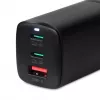 AC-Ladegerät für Mobilgeräte IBOX ILUC65B — 65 W, 3x USB (2x USB‑A Gen1, 1x USB‑C), schwarz, 100–240 V