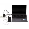 AC-Ladegerät für Mobilgeräte IBOX ILUC65B — 65 W, 3x USB (2x USB‑A Gen1, 1x USB‑C), schwarz, 100–240 V