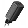 AC-Ladegerät für Mobilgeräte IBOX ILUC65B — 65 W, 3x USB (2x USB‑A Gen1, 1x USB‑C), schwarz, 100–240 V