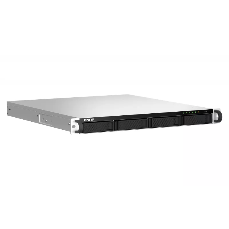 QNAP TS-464U-RP NAS Rack (1U) Intel® Celeron® N5095 8 GB DDR4 0 TB QNAP Turbo System Aluminium, Schwarz
