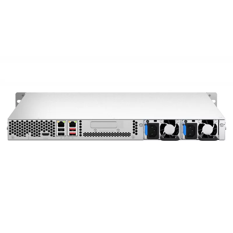 QNAP TS-464U-RP NAS Rack (1U) Intel® Celeron® N5095 8 GB DDR4 0 TB QNAP Turbo System Aluminium, Schwarz