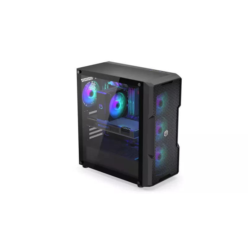 PC-Gehäuse ENDORFY Regnum 400 ARGB Tower Black — ATX, gehärtetes Glas, ARGB, 3x120mm vorne, 1x120mm hinten, unterstützt GPU 37 cm
