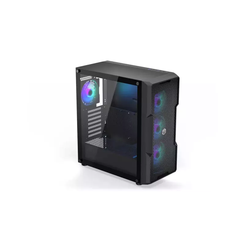 PC-Gehäuse ENDORFY Regnum 400 ARGB Tower Black — ATX, gehärtetes Glas, ARGB, 3x120mm vorne, 1x120mm hinten, unterstützt GPU 37 cm
