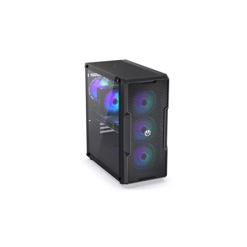 PC-Gehäuse ENDORFY Regnum 400 ARGB Tower Black — ATX, gehärtetes Glas, ARGB, 3x120mm vorne, 1x120mm hinten, unterstützt GPU 37 cm
