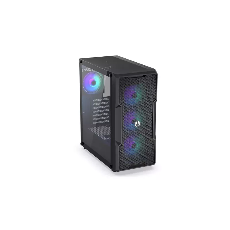 PC-Gehäuse ENDORFY Regnum 400 ARGB Tower Black — ATX, gehärtetes Glas, ARGB, 3x120mm vorne, 1x120mm hinten, unterstützt GPU 37 cm