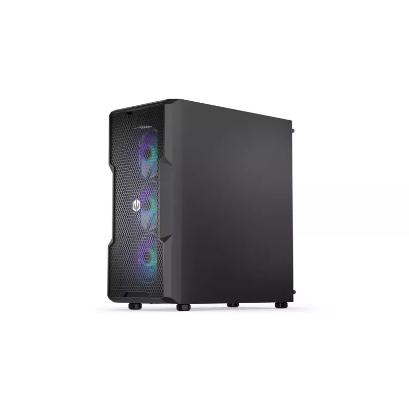PC-Gehäuse ENDORFY Regnum 400 ARGB Tower Black — ATX, gehärtetes Glas, ARGB, 3x120mm vorne, 1x120mm hinten, unterstützt GPU 37 cm