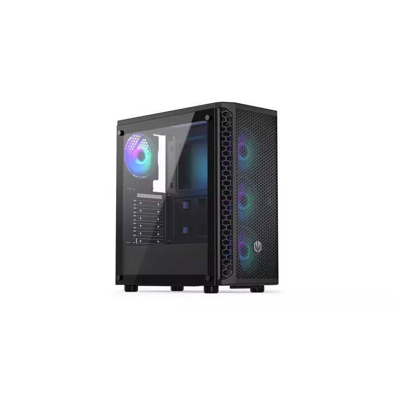 PC-Gehäuse ENDORFY Signum 300 ARGB Tower Schwarz — ATX, gehärtetes Glas, ARGB-Beleuchtung, unterstützt GPU 350 mm, CPU-Kühler-Höhe 161 mm