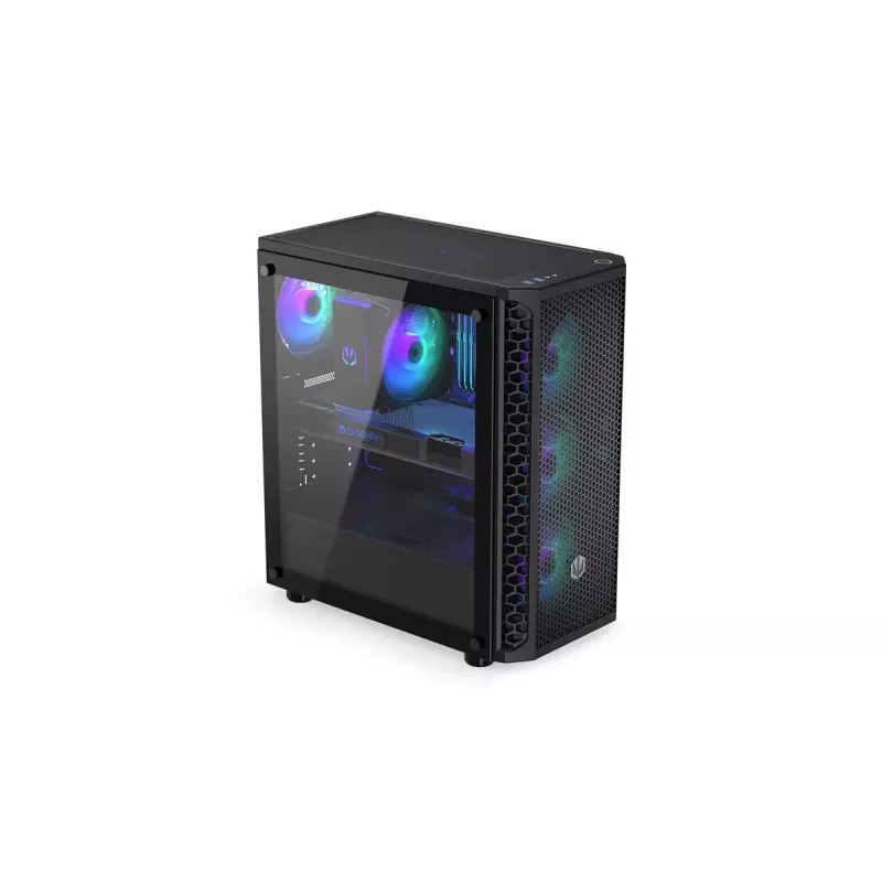 PC-Gehäuse ENDORFY Signum 300 ARGB Tower Schwarz — ATX, gehärtetes Glas, ARGB-Beleuchtung, unterstützt GPU 350 mm, CPU-Kühler-Höhe 161 mm