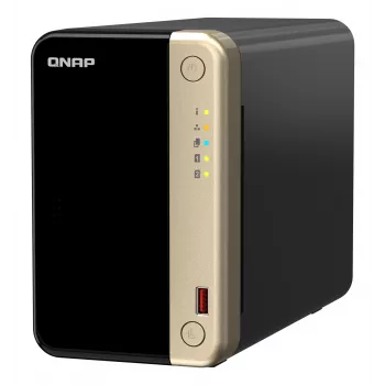 QNAP TS-264 NAS Tower Intel® Celeron® N5095 8 GB 0 TB QNAP QTS Schwarz, Gold