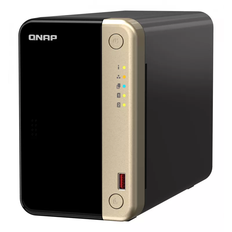 QNAP TS-264 NAS Tower Intel® Celeron® N5095 8 GB 0 TB QNAP QTS Schwarz, Gold