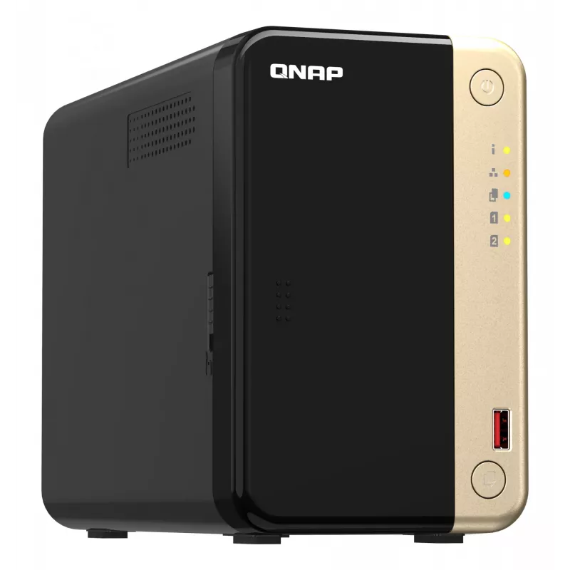 QNAP TS-264 NAS Tower Intel® Celeron® N5095 8 GB 0 TB QNAP QTS Schwarz, Gold