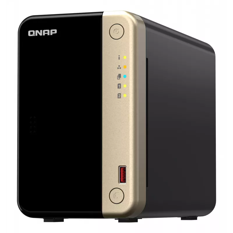 QNAP TS-264 NAS Tower Intel® Celeron® N5095 8 GB 0 TB QNAP QTS Schwarz, Gold