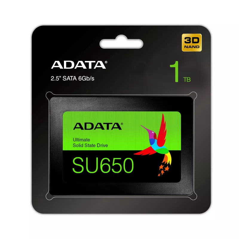 2,5-Zoll-SATA-III-SSD ADATA SU650 1 TB – 520 MB/s Lesen, 450 MB/s Schreiben, 3D-NAND, 2,5 Zoll