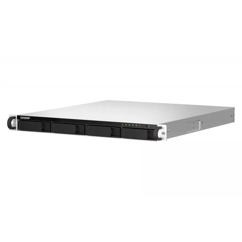 QNAP TS-464U NAS Rack (1U) Intel® Celeron® N5095 8 GB DDR4 0 TB QNAP Turbo System Aluminium, Schwarz