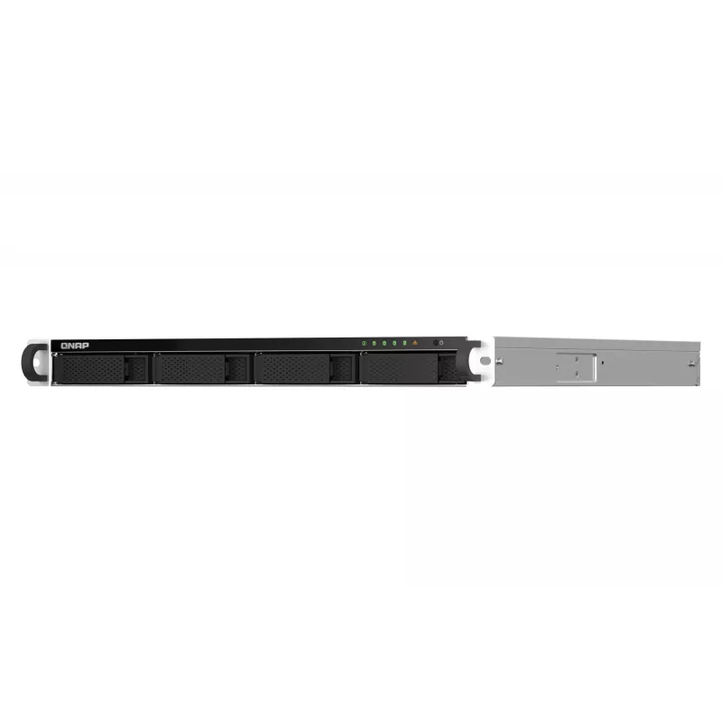 QNAP TS-464U NAS Rack (1U) Intel® Celeron® N5095 8 GB DDR4 0 TB QNAP Turbo System Aluminium, Schwarz