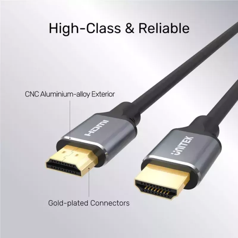 HDMI-Kabel Unitek C140W 5 m – HDMI Typ A auf Typ A, HDMI 2.1, 48 Gbit/s, 120 Hz, schwarz