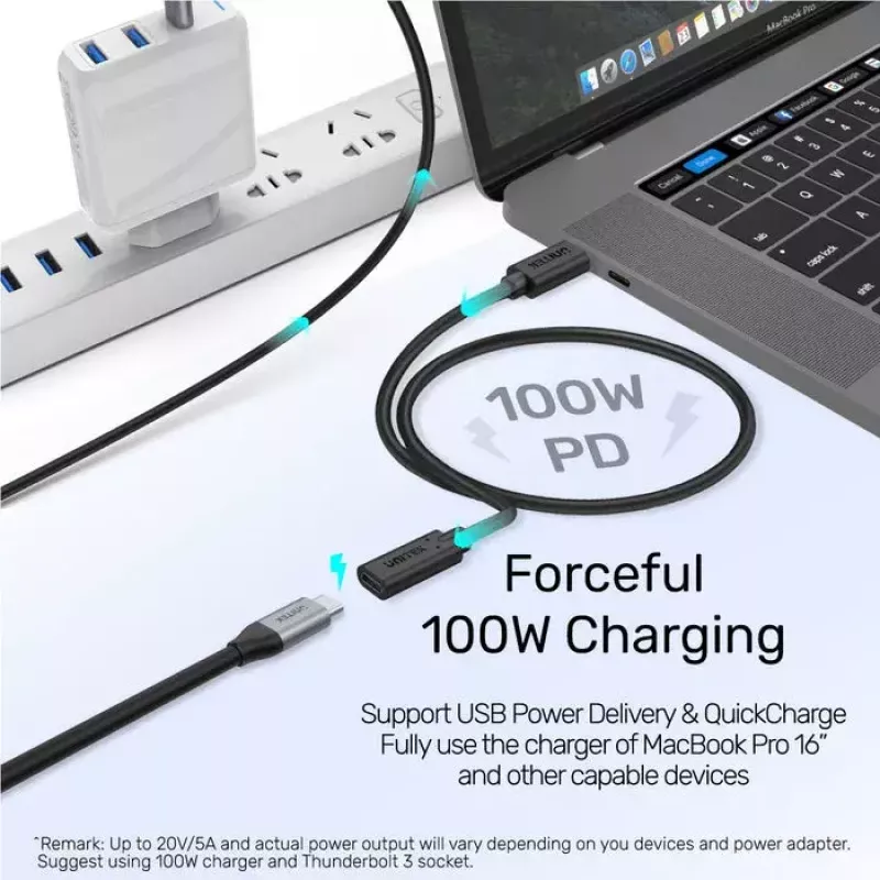 USB-C-auf-USB-C-Kabel Unitek C14086BK-1.5M — USB 3.2 Gen 2, 10 Gbit/s, 5 m, schwarz