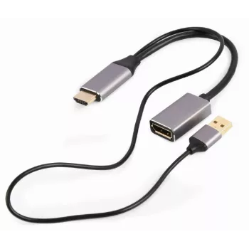 GEMBIRD Active 4K HDMI Stecker auf DisplayPort Buchse Adapter, Schwarz