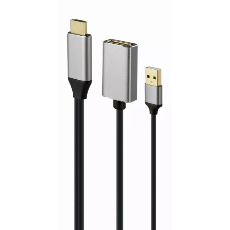 GEMBIRD Active 4K HDMI Stecker auf DisplayPort Buchse Adapter, Schwarz
