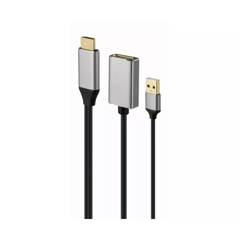 GEMBIRD Active 4K HDMI Stecker auf DisplayPort Buchse Adapter, Schwarz