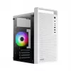 PC-Gehäuse AEROCOOL PGS CS-109-G-WT-v1 Mini Tower SPCC weiß — microATX, bis zu 26 cm GPU, FRGB, Mesh-Front