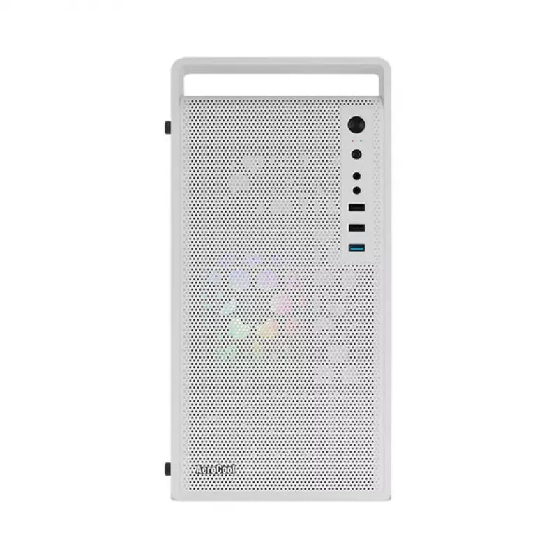 PC-Gehäuse AEROCOOL PGS CS-109-G-WT-v1 Mini Tower SPCC weiß — microATX, bis zu 26 cm GPU, FRGB, Mesh-Front