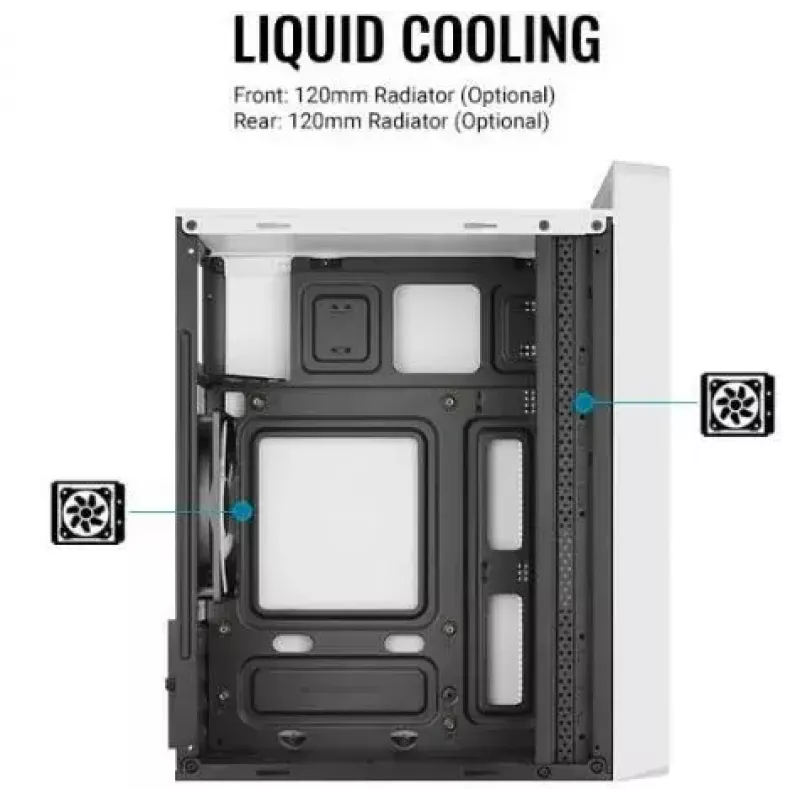 PC-Gehäuse AEROCOOL PGS CS-109-G-WT-v1 Mini Tower SPCC weiß — microATX, bis zu 26 cm GPU, FRGB, Mesh-Front