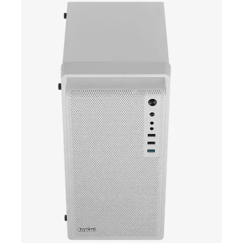 PC-Gehäuse AEROCOOL PGS CS-109-G-WT-v1 Mini Tower SPCC weiß — microATX, bis zu 26 cm GPU, FRGB, Mesh-Front