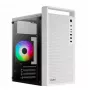 PC-Gehäuse AEROCOOL PGS CS-109-G-WT-v1 Mini Tower SPCC weiß — microATX, bis zu 26 cm GPU, FRGB, Mesh-Front