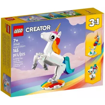 Konstruktionsspielzeug LEGO Creator 3in1 31140 Magisches Einhorn, 145 Teile, 130 mm Höhe, Alter 7+