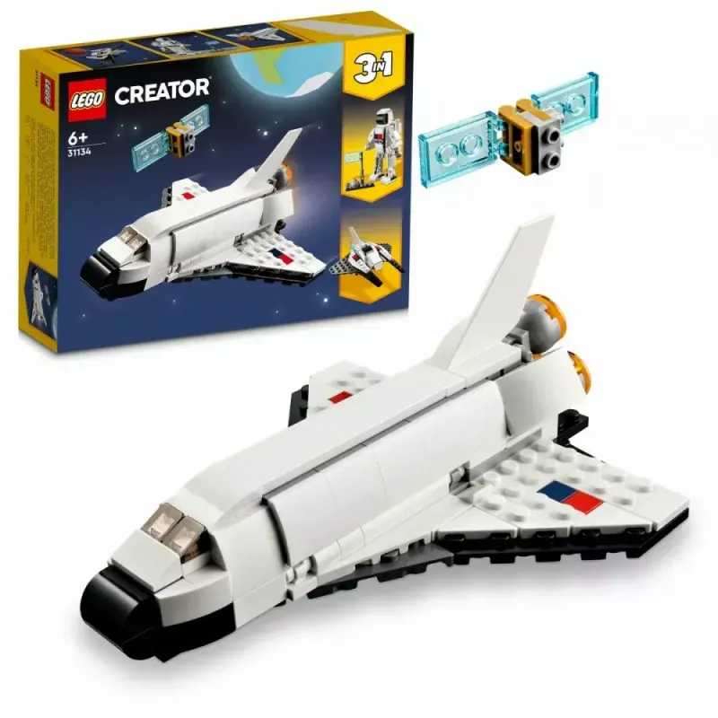 LEGO Creator 3-in-1 Space Shuttle Bauset 31134 — 144 Teile, für Kinder ab 6 Jahren, 160×120×60 mm