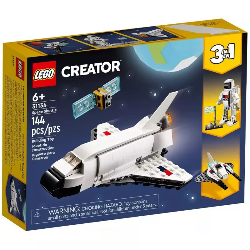 LEGO Creator 3-in-1 Space Shuttle Bauset 31134 — 144 Teile, für Kinder ab 6 Jahren, 160×120×60 mm