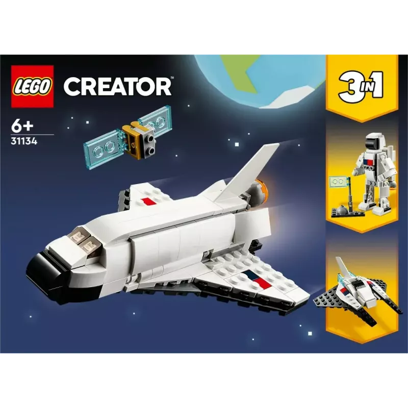LEGO Creator 3-in-1 Space Shuttle Bauset 31134 — 144 Teile, für Kinder ab 6 Jahren, 160×120×60 mm