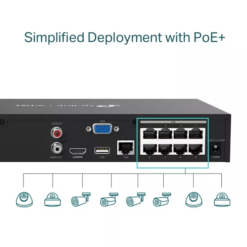 TP-Link VIGI 8-Kanal PoE+ Netzwerk-Videorekorder