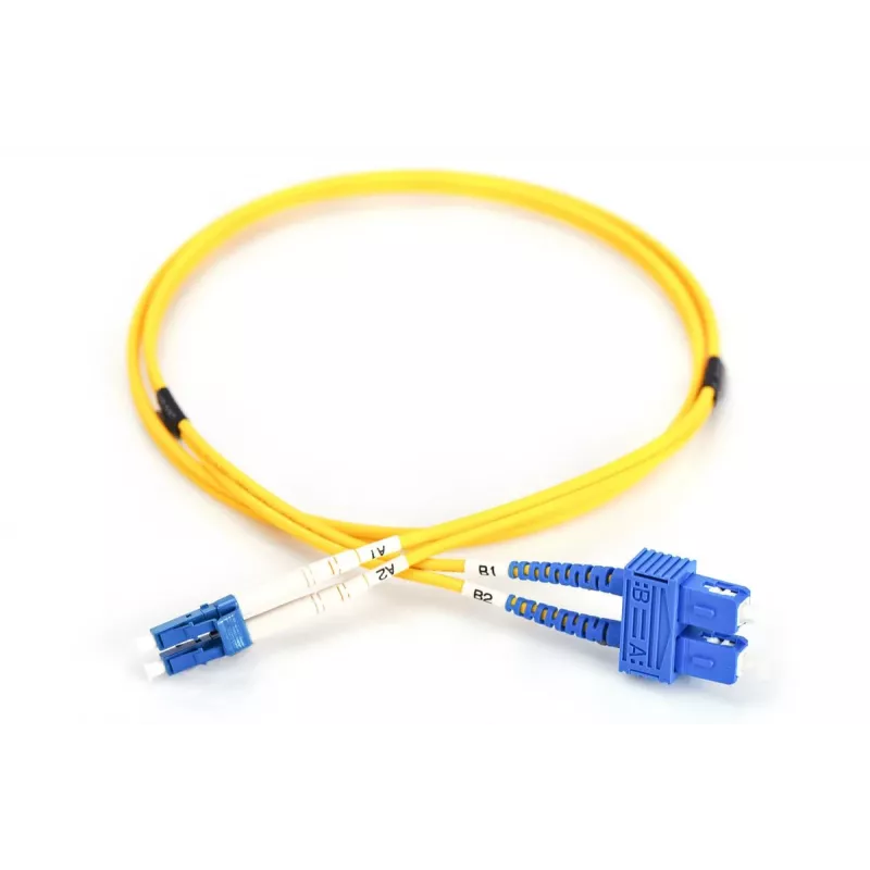 DIGITUS Glasfaser-Patchkabel, LC auf SC OS2, Singlemode 9/125 µm, Duplex, Länge 1 m