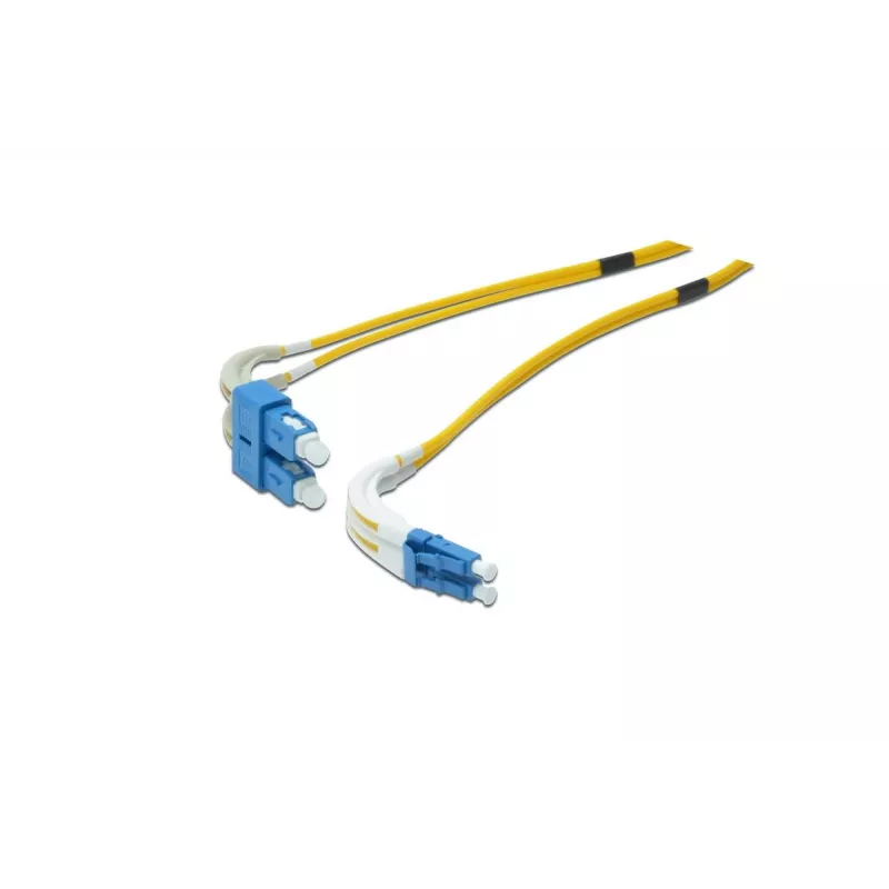 DIGITUS Glasfaser-Patchkabel, LC auf SC OS2, Singlemode 9/125 µm, Duplex, Länge 1 m