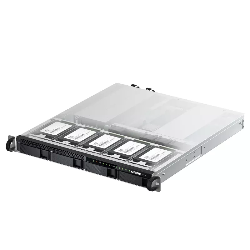QNAP TS-h987XU-RP NAS Rack (1U) Intel Xeon E E-2334 16 GB DDR4 QuTS hero Schwarz, Silber