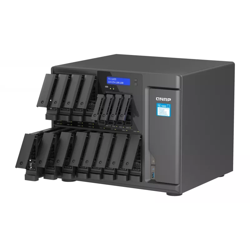 QNAP TS-1655 NAS Tower Intel Atom® C5125 8 GB DDR4 0 TB QNAP Turbo System Schwarz