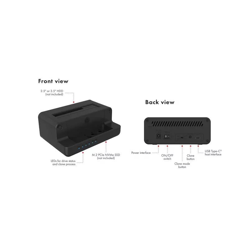 ICY BOX IB-2914MSCL-C31 USB 3.2 Gen 2 (3.1 Gen 2) Type-C Schwarz