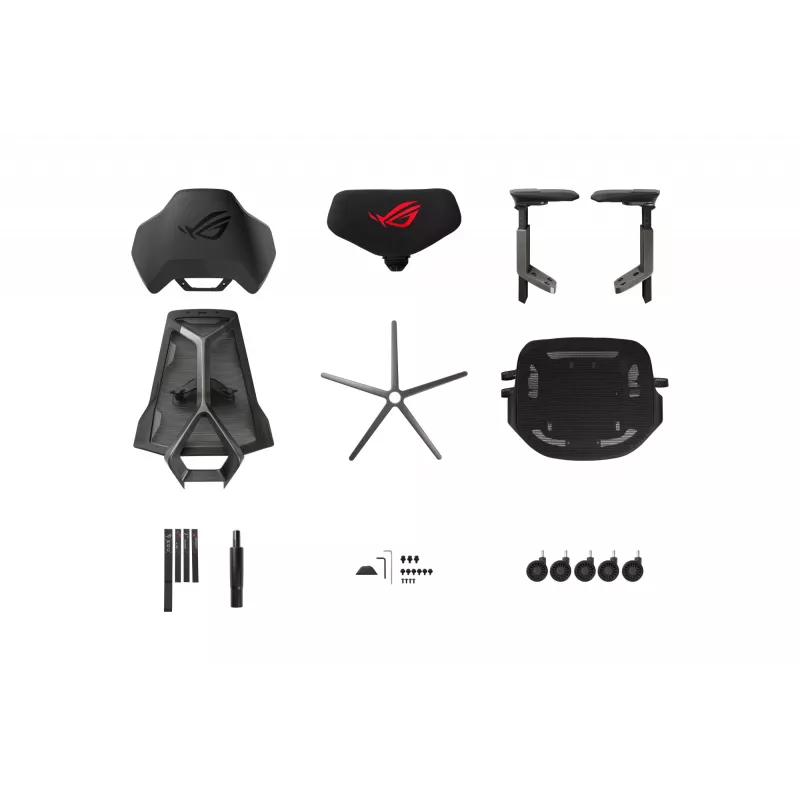 Mesh-Sitz ASUS ROG Destrier Ergo Mesh-Rückenlehne Schwarz 720mm 840mm 134cm
