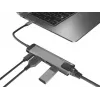 USB Hub NATEC Fowler Go USB 3.2 Gen 1 Typ-C Edelstahl, 100 W PD, HDMI, Ethernet, Kartenleser