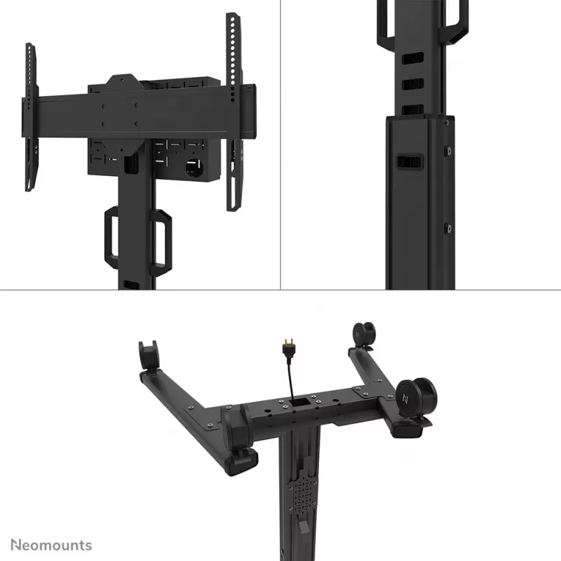 Neomounts FL50S-825BL1 TV-Rollwagen 37-75 Zoll - TÜV, Schwarz, Fester Bodenständer, Stahl, 70 kg, 94 cm (37 Zoll), 190,5 cm (75 Zoll)