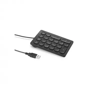 Kensington Kabelgebundenes numerisches Tastenfeld, USB, 21, Laptop/PC, Schwarz