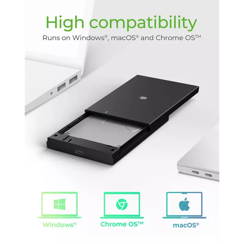 ICY BOX IB-200T-C3 SSD-Gehäuse Schwarz 2,5 Zoll