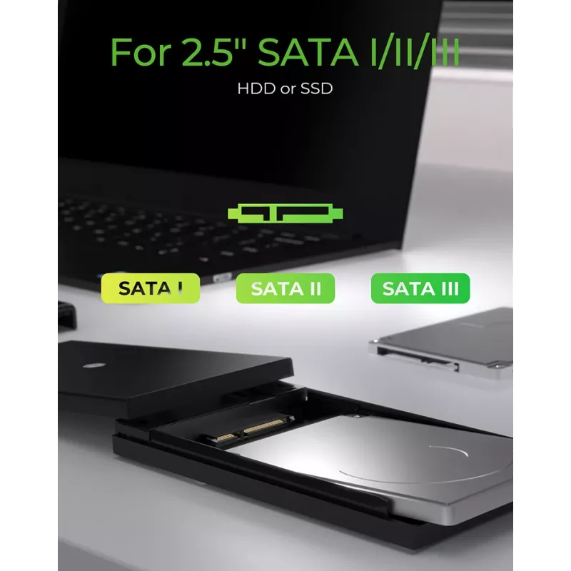 ICY BOX IB-200T-C3 SSD-Gehäuse Schwarz 2,5 Zoll